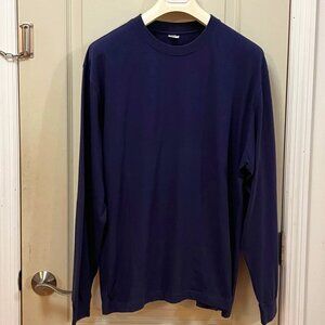 Peruvian Connection Men's Size XL 100% Pima Cotton L/S Crew Neck T-Shirt. Blue
